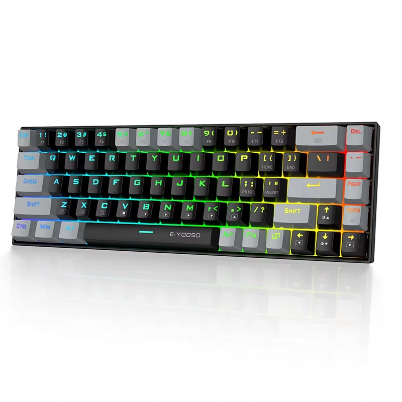 68 tuşlu RGB Kablolu Mekanik oyun Klavyesi