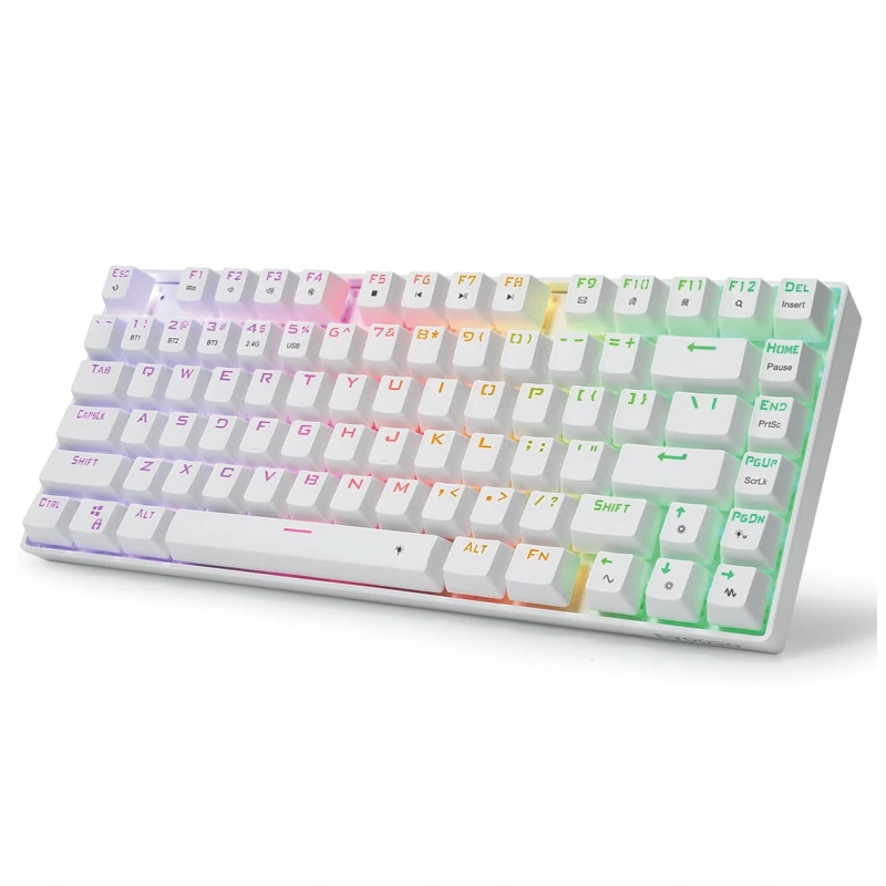 81 tuşlu Kablosuz Bluetooth 2.4Ghz RGB Mekanik Klavye