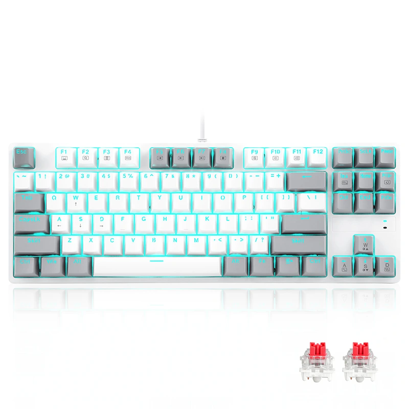 LED 87 Keys Kablolu Mekanik Oyun Klavyesi